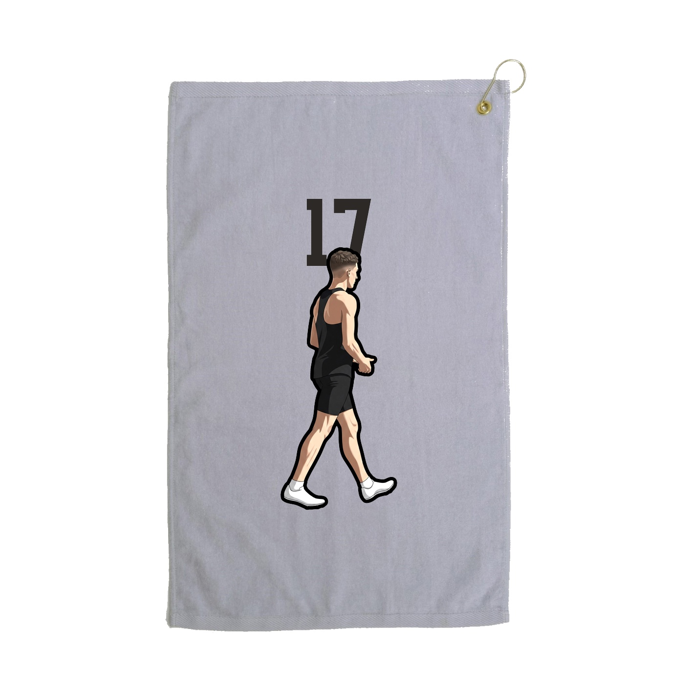 Golf Towel — Number Top in Grey