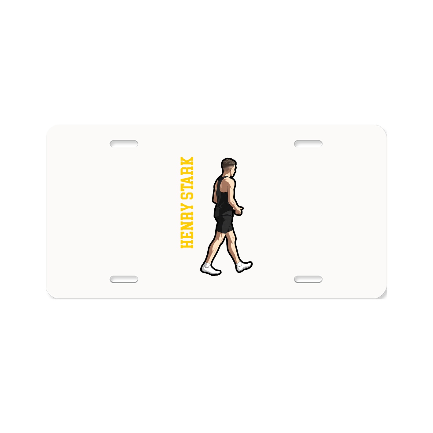 License Plate — Name Vertical in Classic