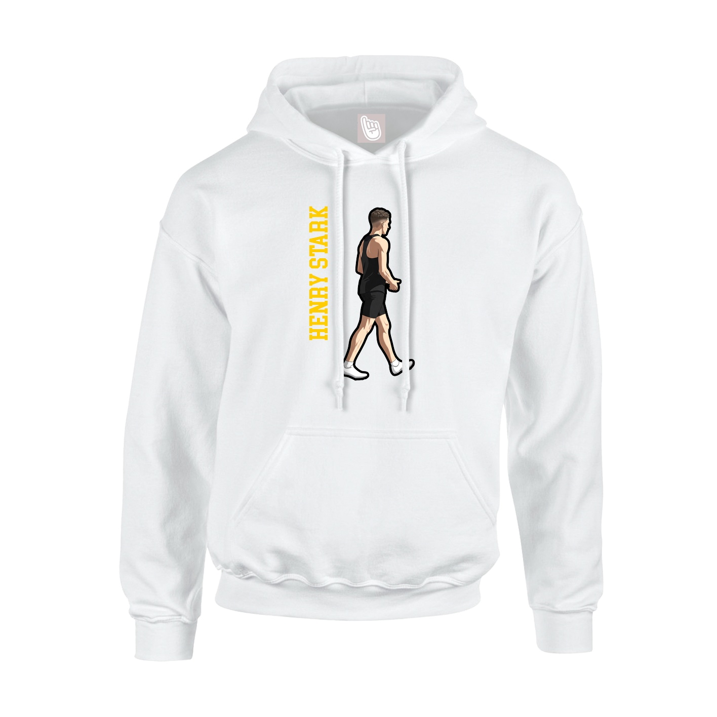Youth Hoodie — Name Vertical in White