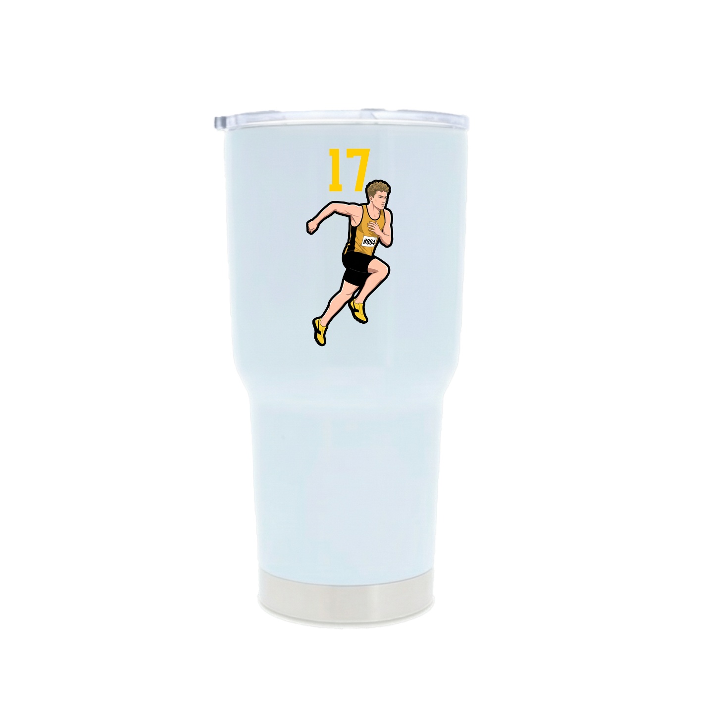 30oz Stainless Steel Tumbler — Number Top in White