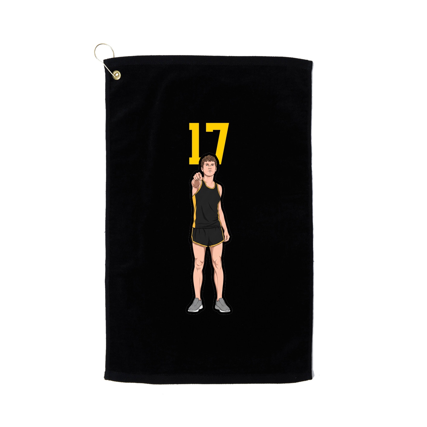 Golf Towel — Number Top in Black