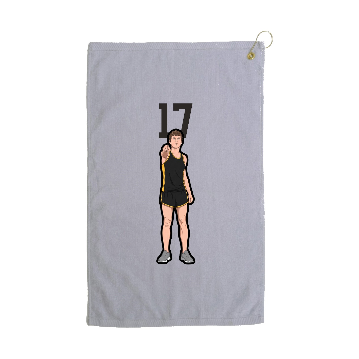 Golf Towel — Number Top in Grey