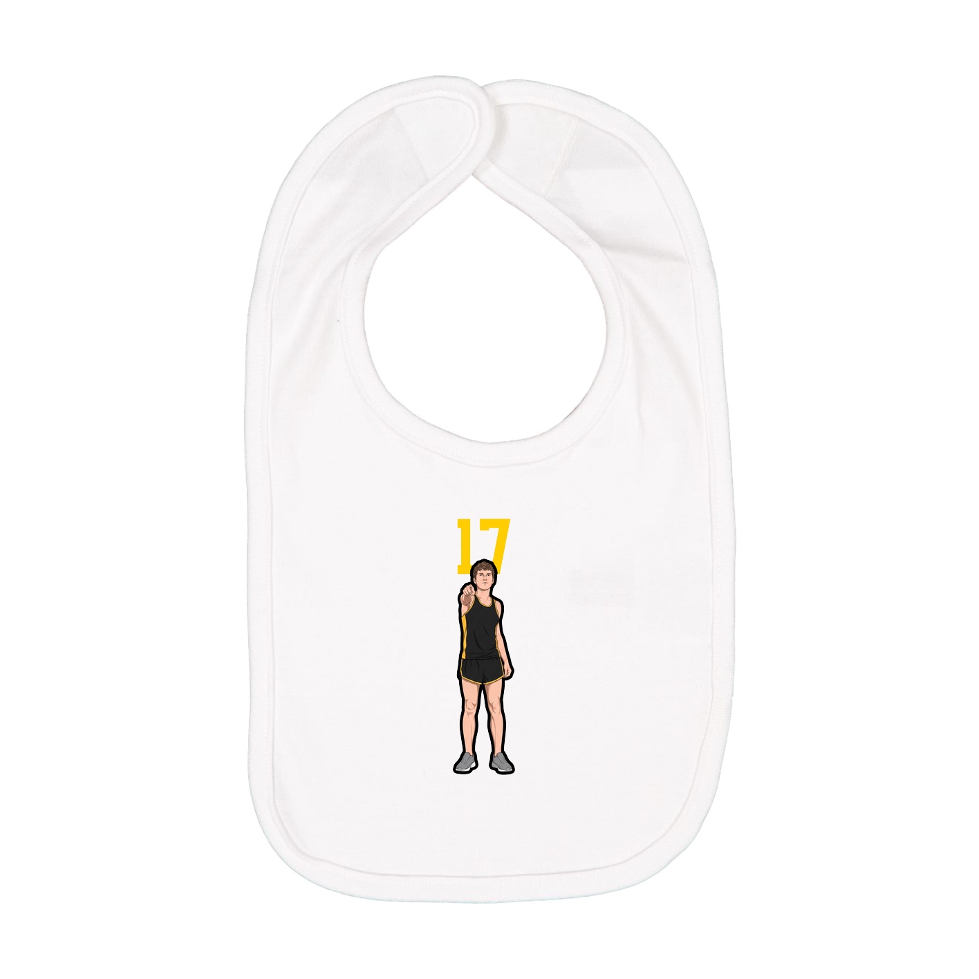 Infant Bib — Number Top in White