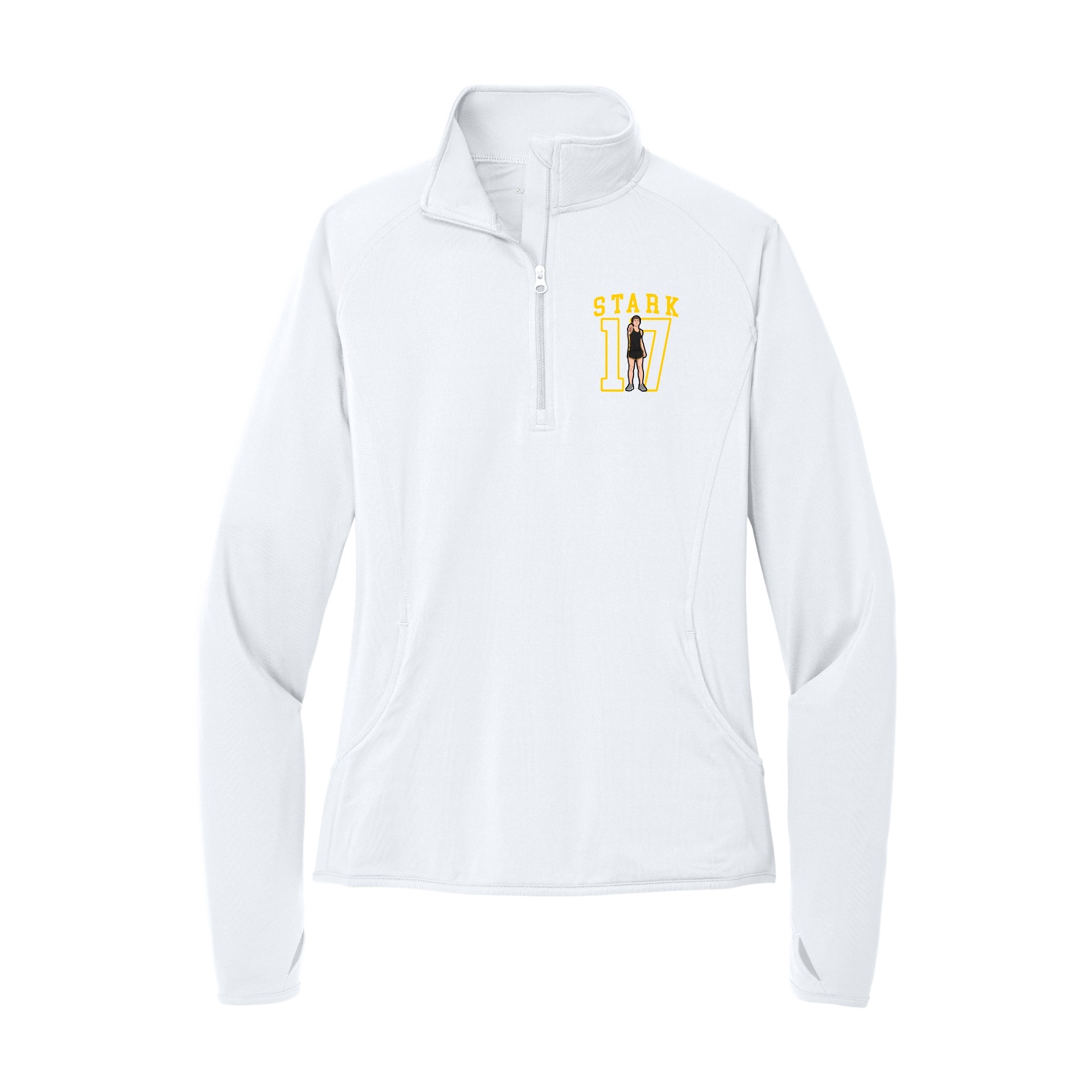 Women's Q-Zip Pullover — Shirsey in White