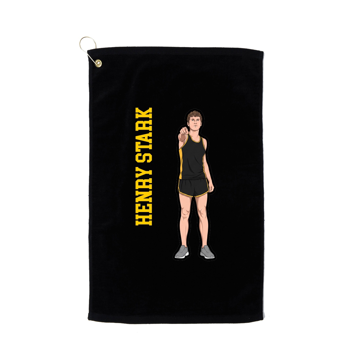 Golf Towel — Name Vertical in Black
