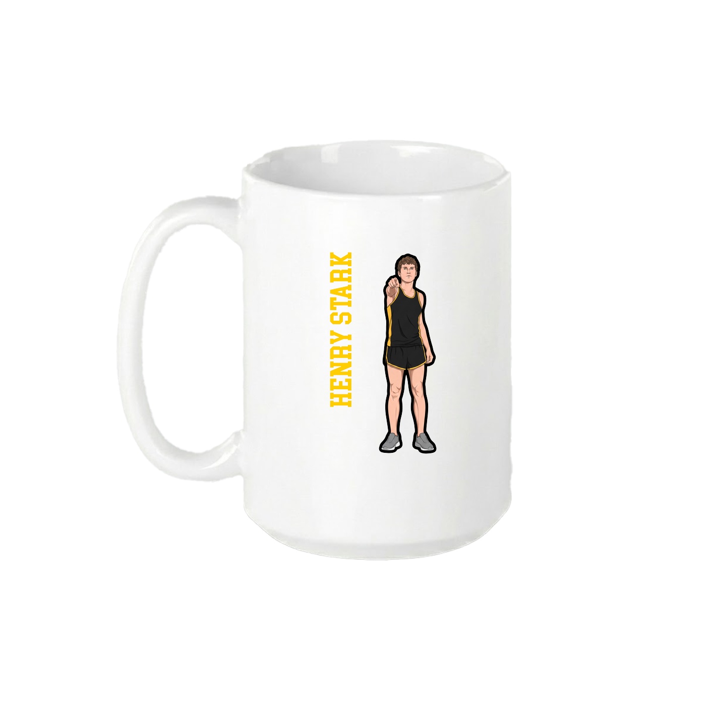 15oz Coffee Mug — Name Vertical in White