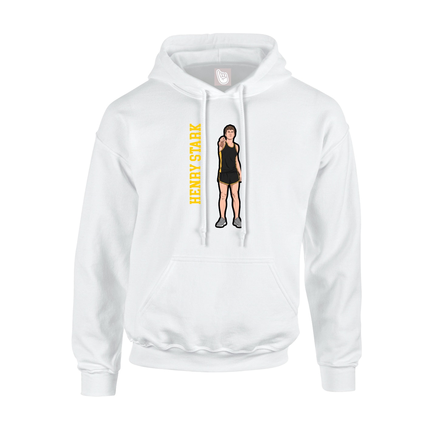 Youth Hoodie — Name Vertical in White