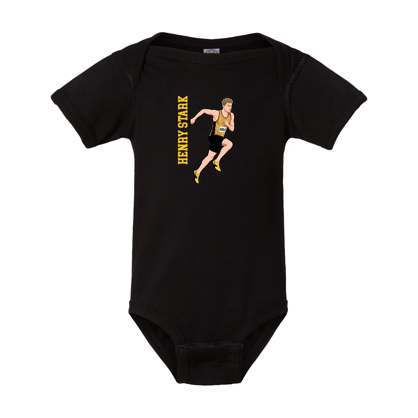 Baby Onesie — Name Vertical in Black