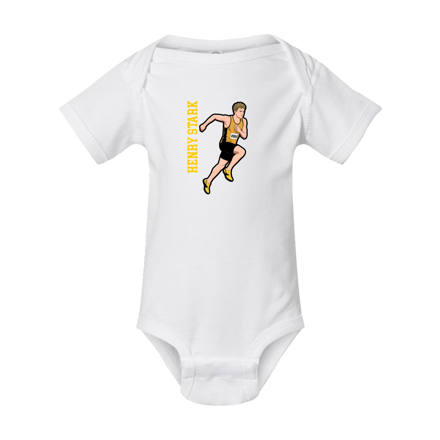 Baby Onesie — Name Vertical in White