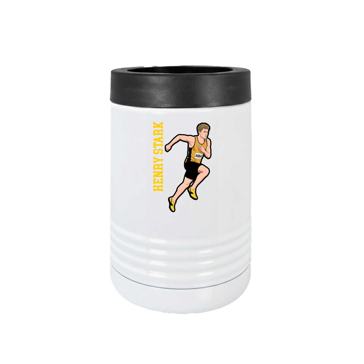 Beverage Holder — Name Vertical in White