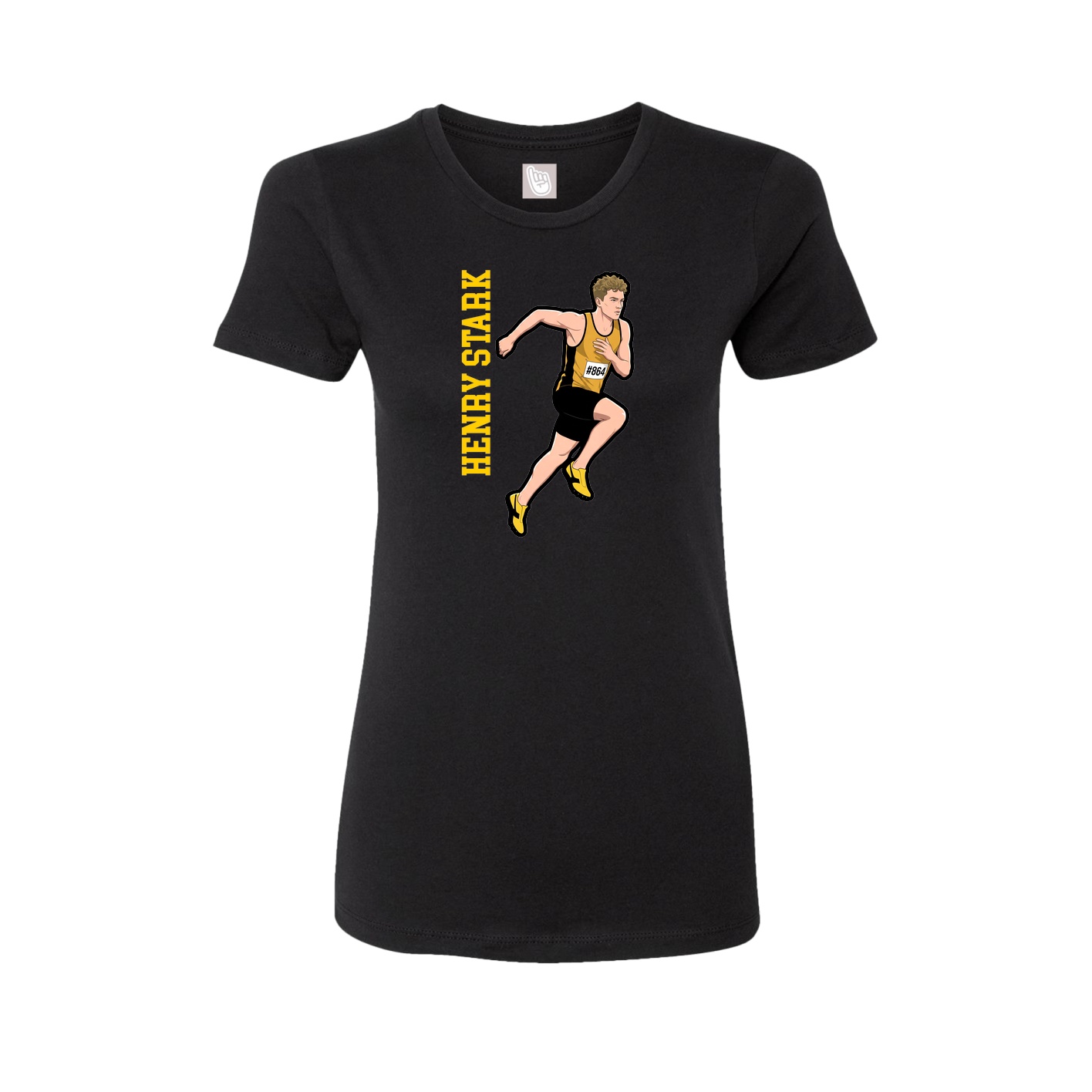 Womens Tee — Name Vertical in Black