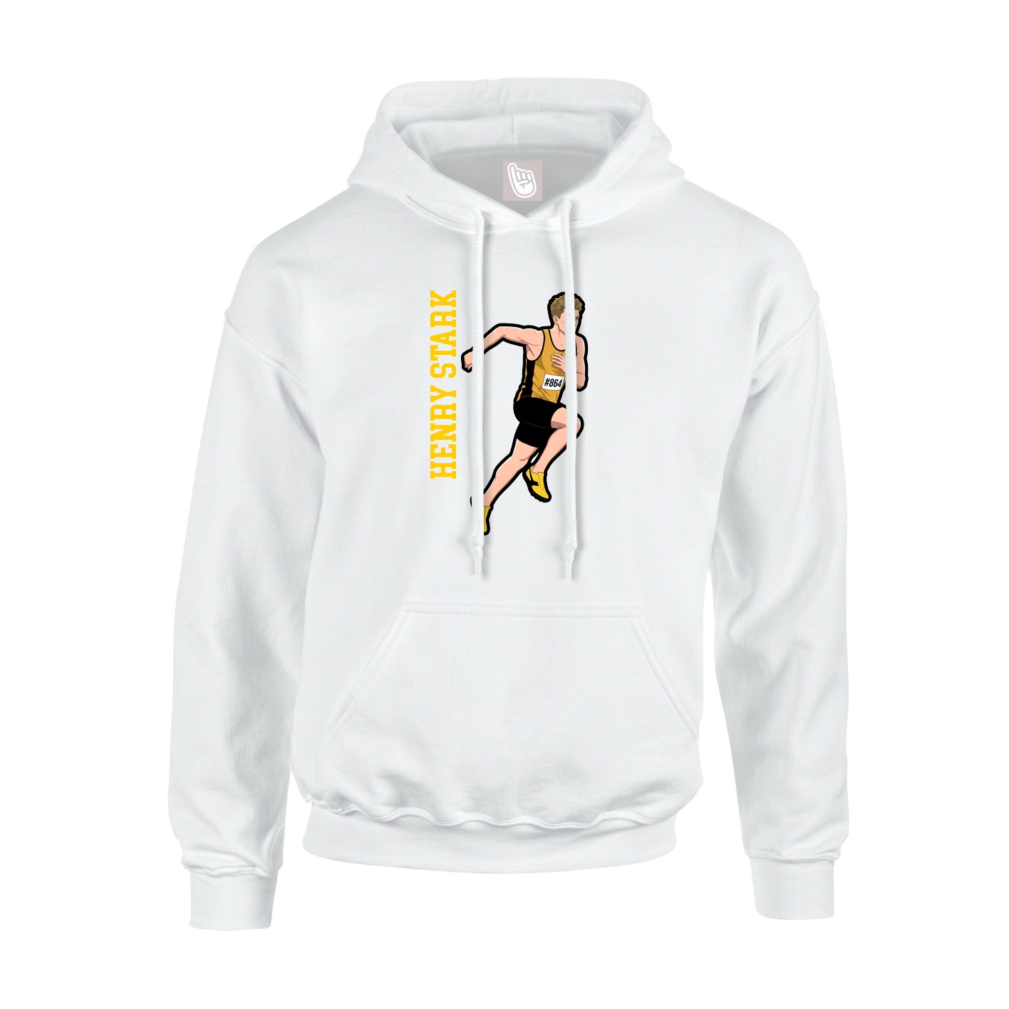 Youth Hoodie — Name Vertical in White