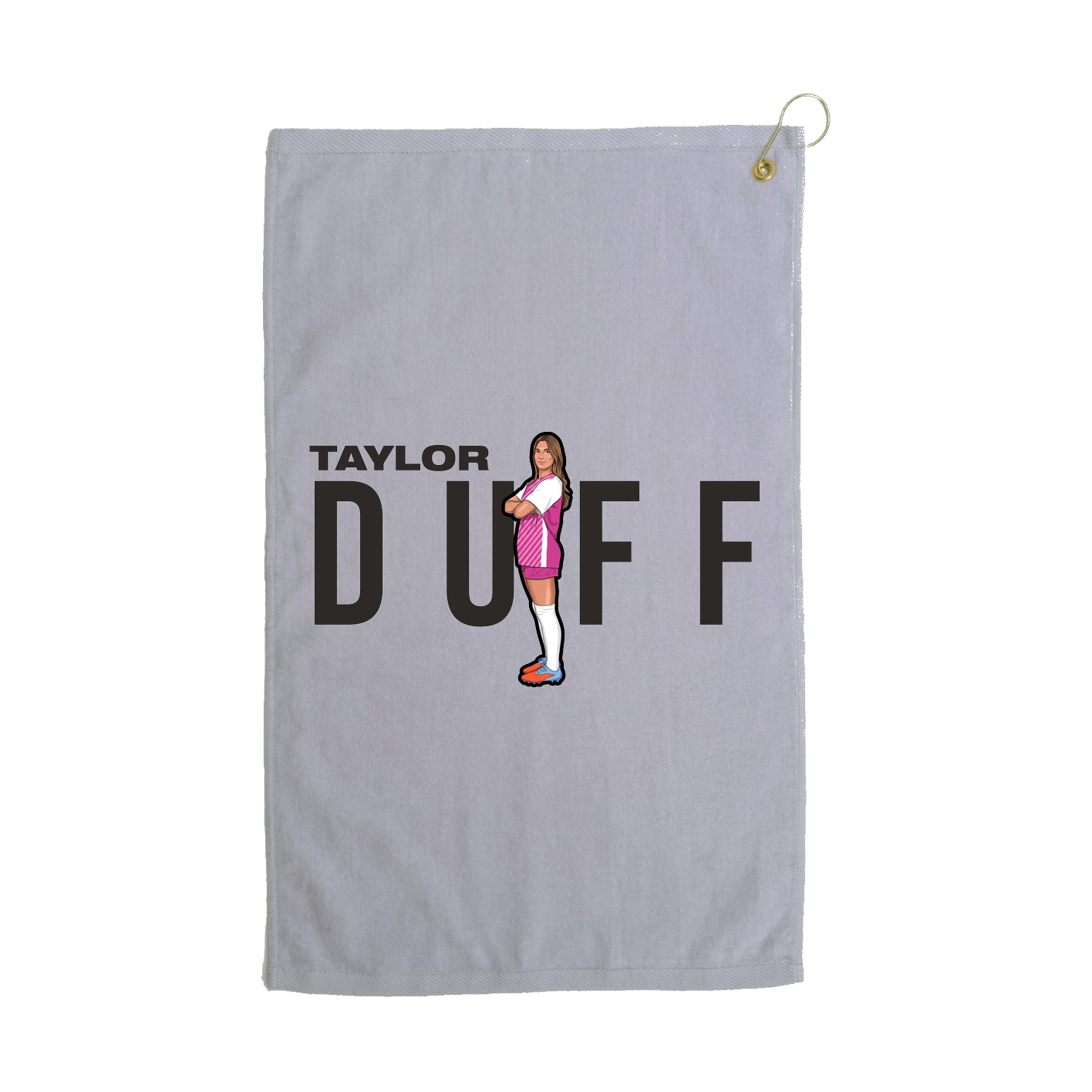 Golf Towel — Player Name in Grey