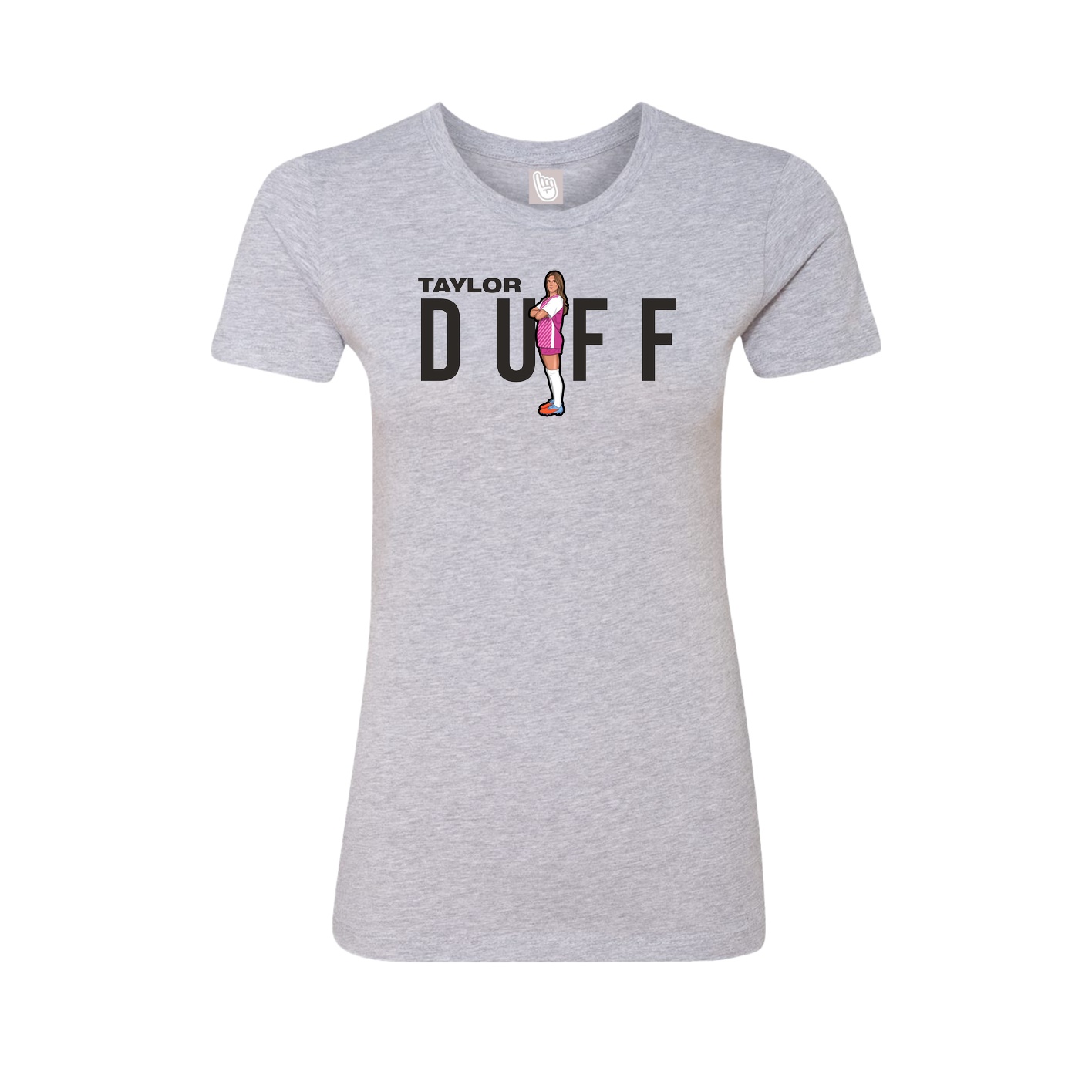 Fitted Women's Tee — Player Name in Grey