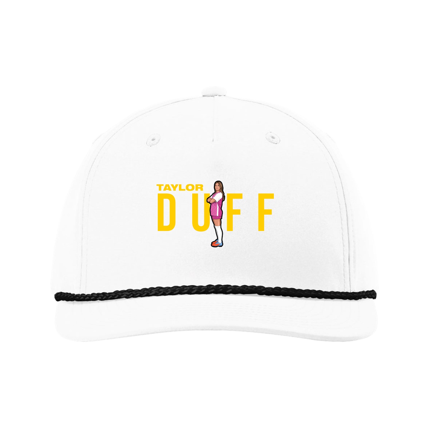 Five-Panel Classic Rope Cap — Player Name in White