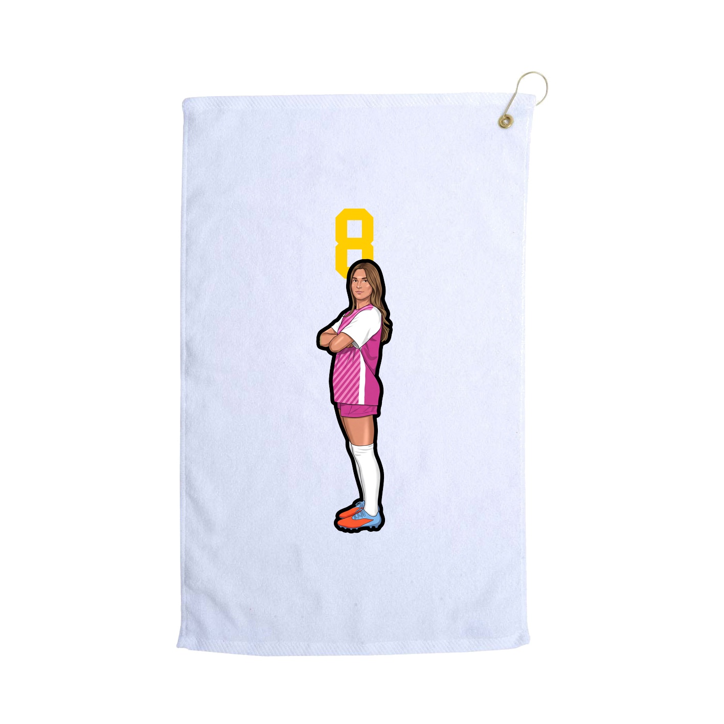 Golf Towel — Number Top in White