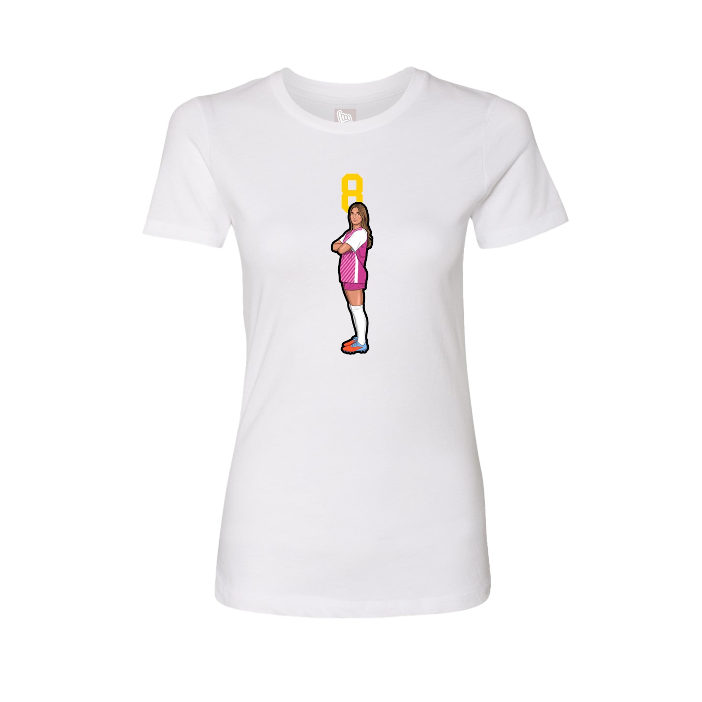 Fitted Women's Tee — Number Top in White