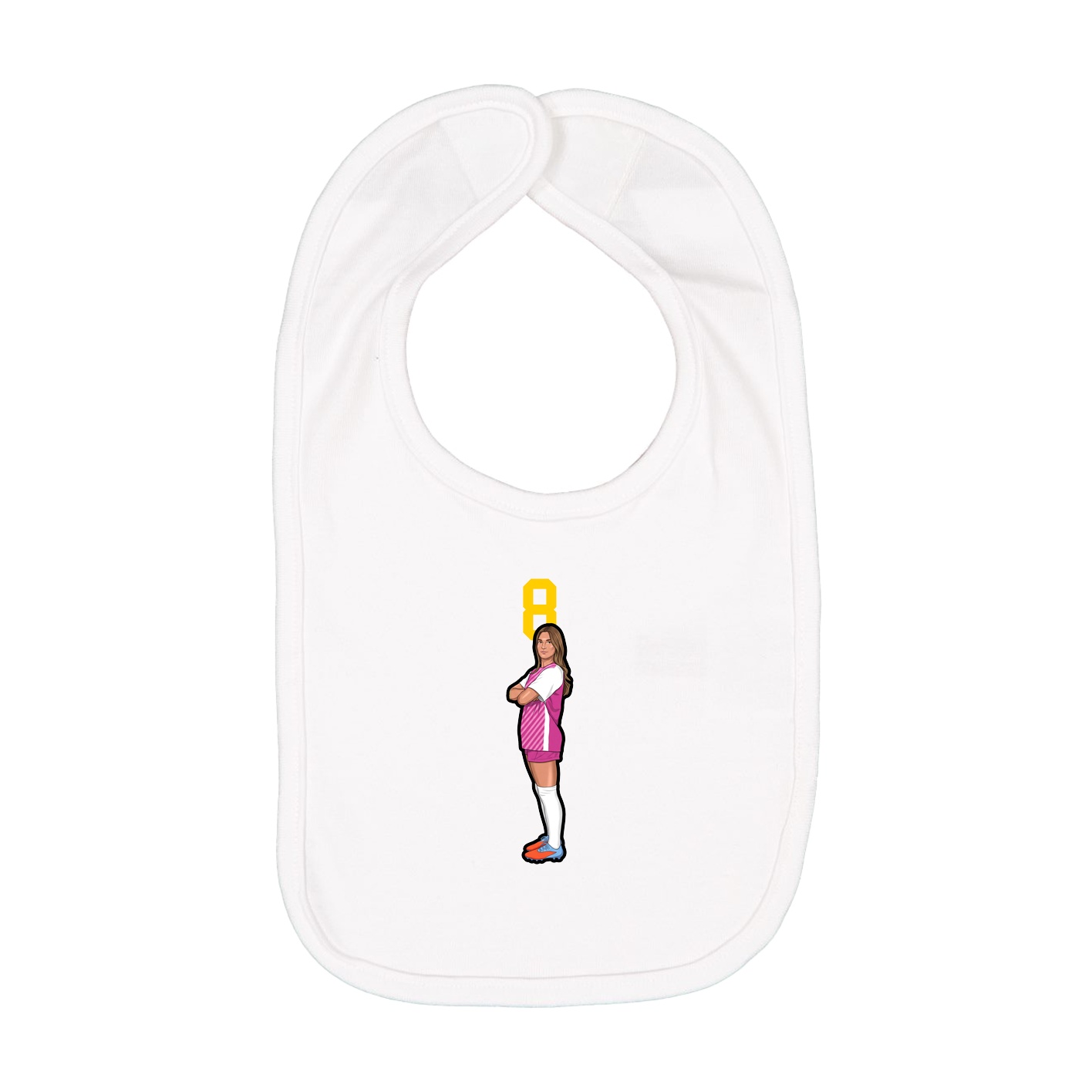Infant Bib — Number Top in White