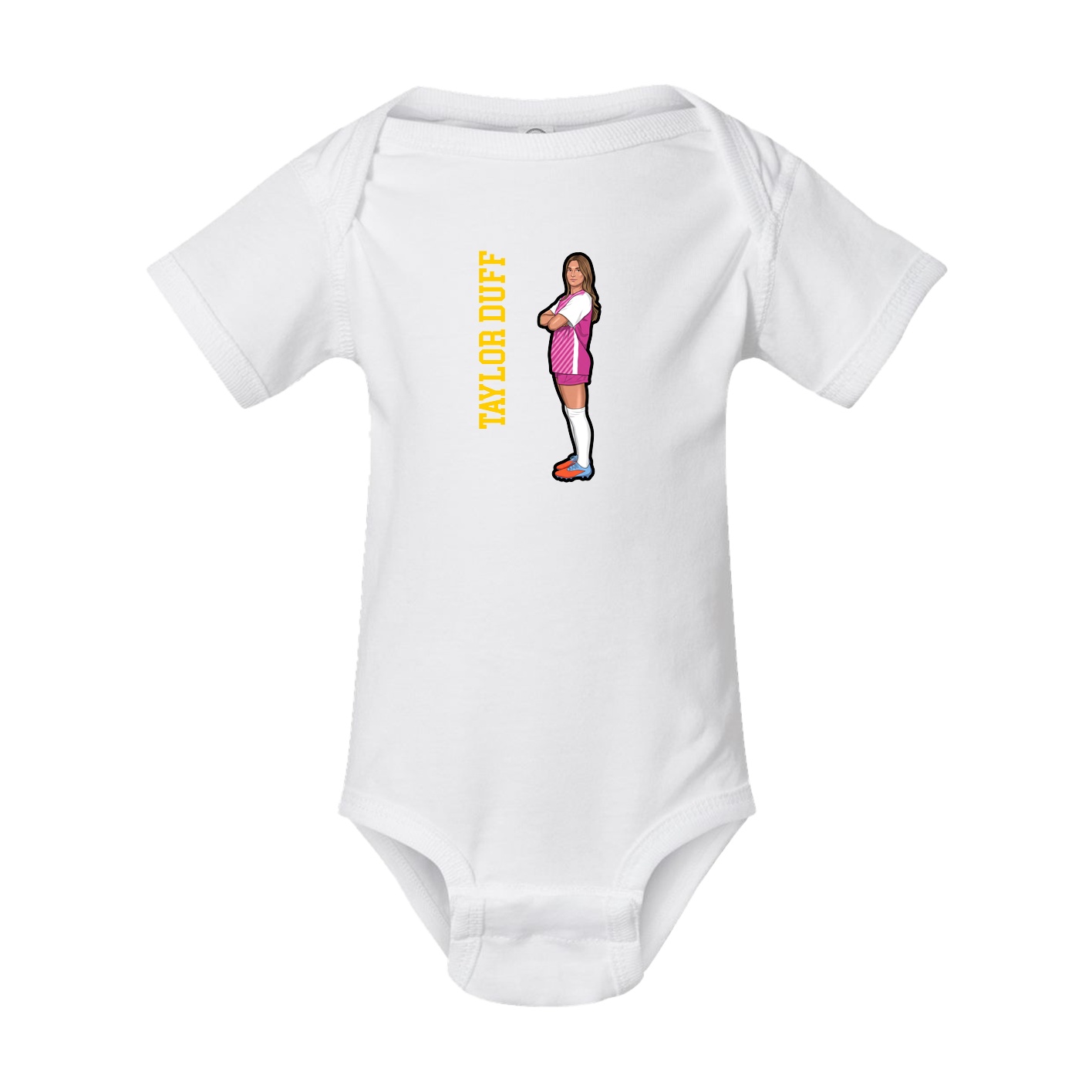 Baby Onesie — Name Vertical in White