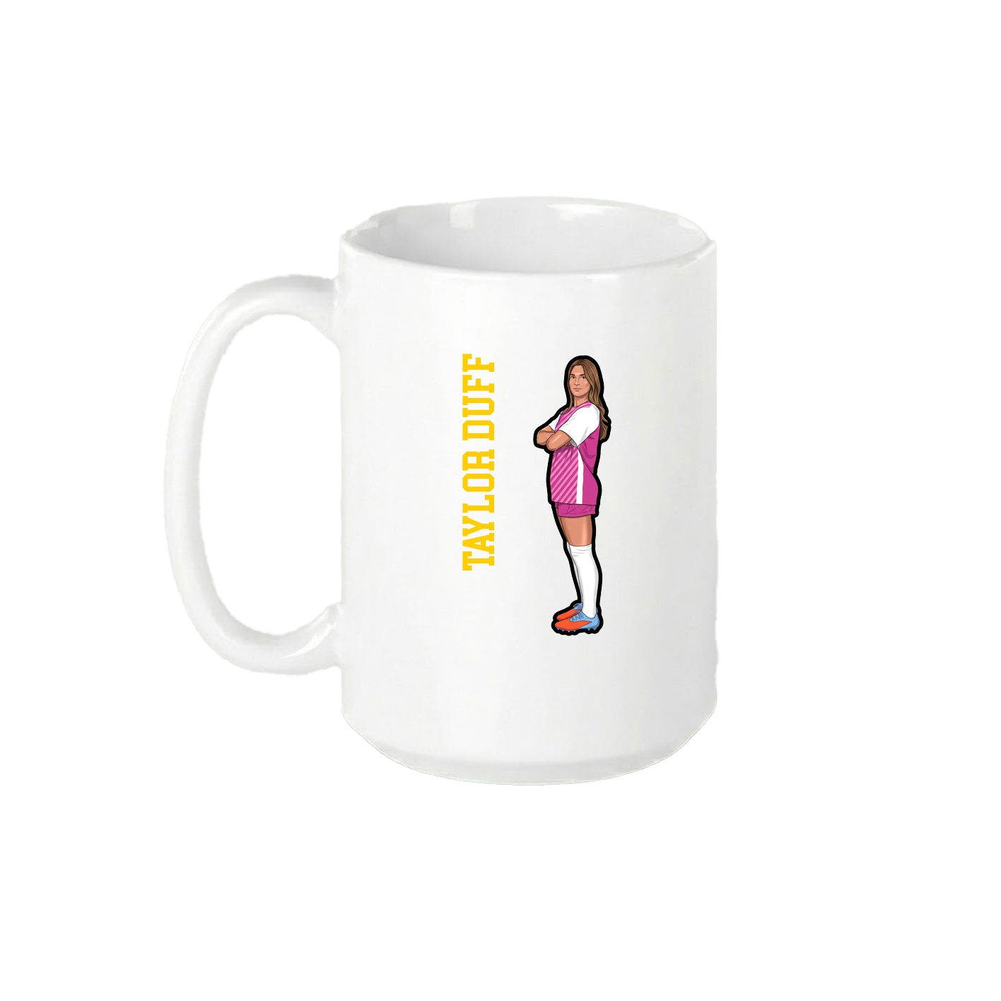 15oz Coffee Mug — Name Vertical in White