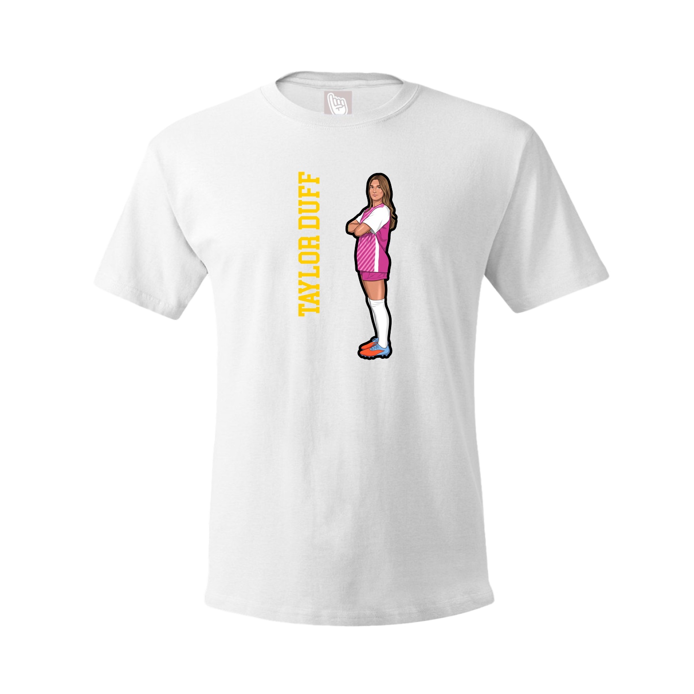 Youth Tee — Name Vertical in White