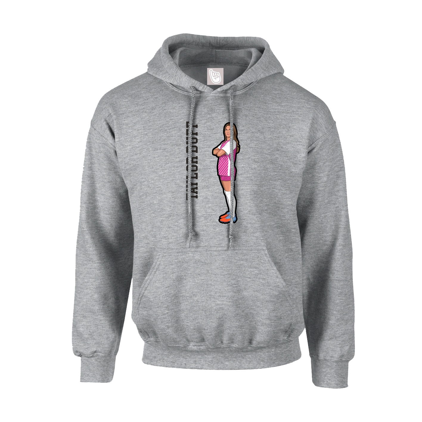 Hoodie — Name Vertical in Grey