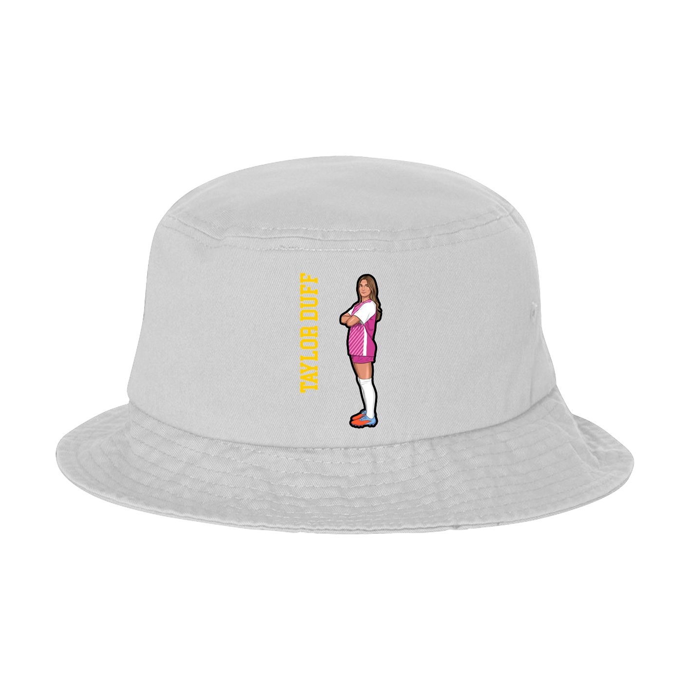 Bucket Cap — Name Vertical in White