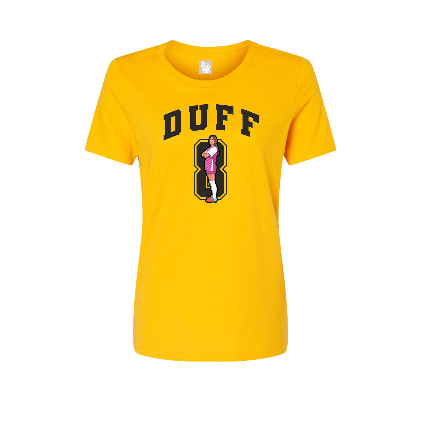 Fitted Women's Tee — Number in Gold