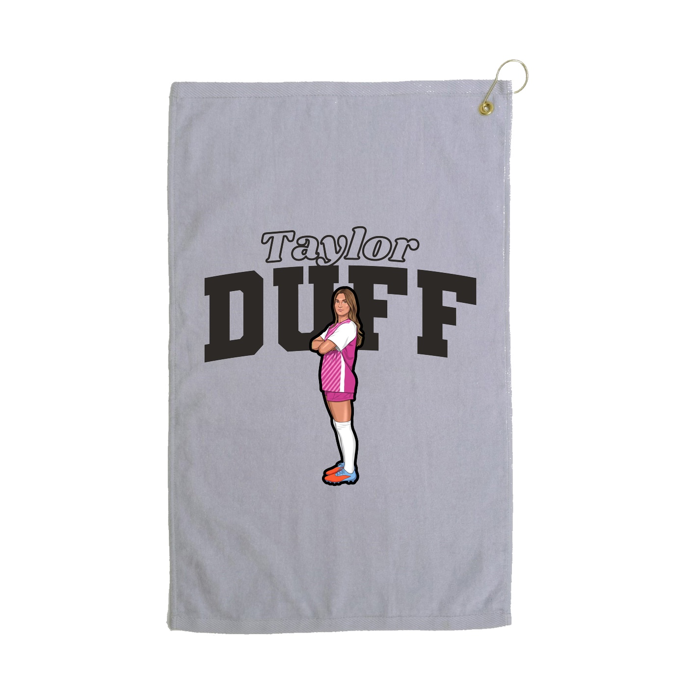 Golf Towel — Name Arch in Grey