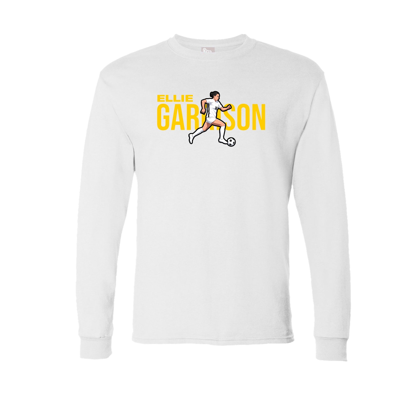 Long Sleeve Tee — Player Name in White