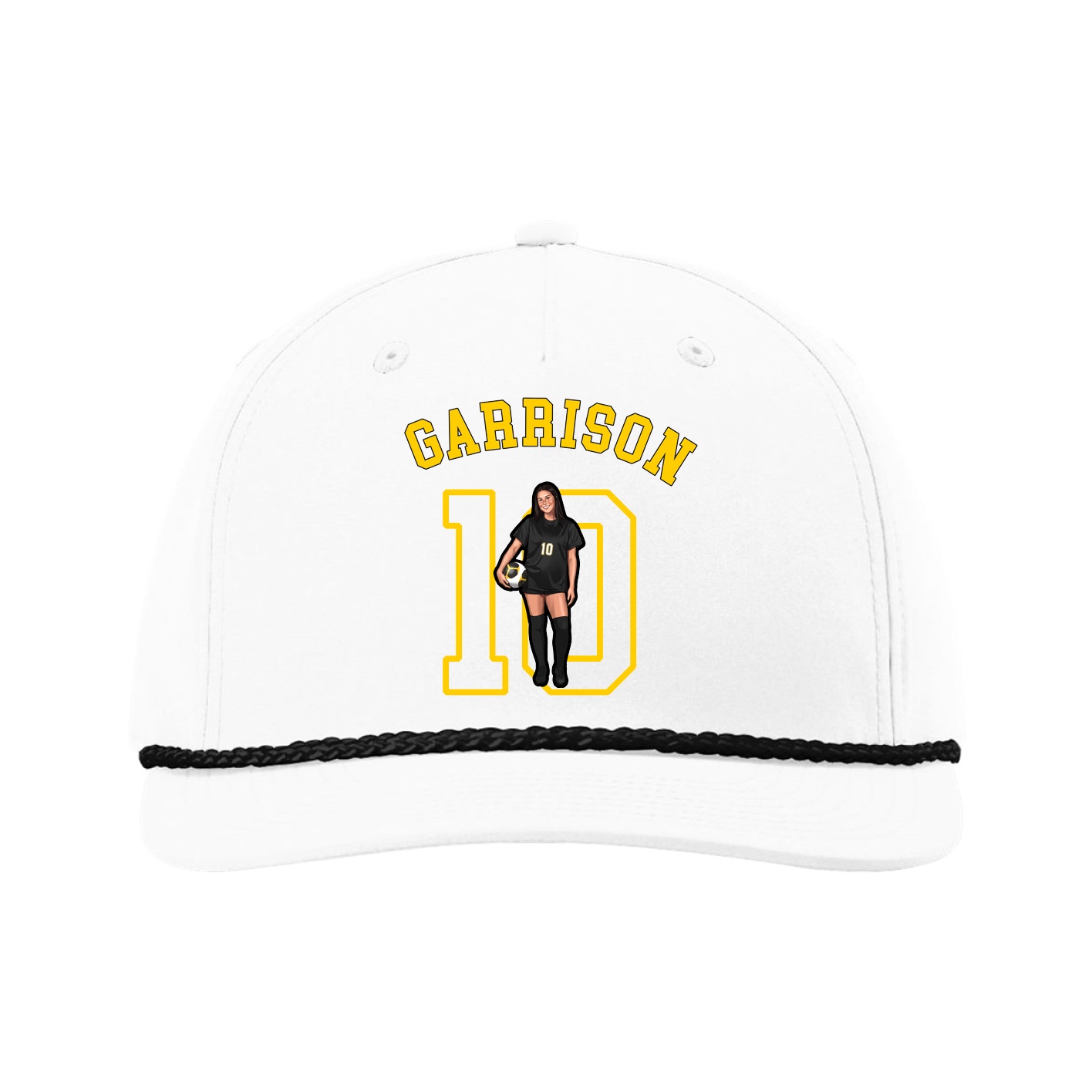 Five-Panel Classic Rope Cap — Shirsey Arch in White