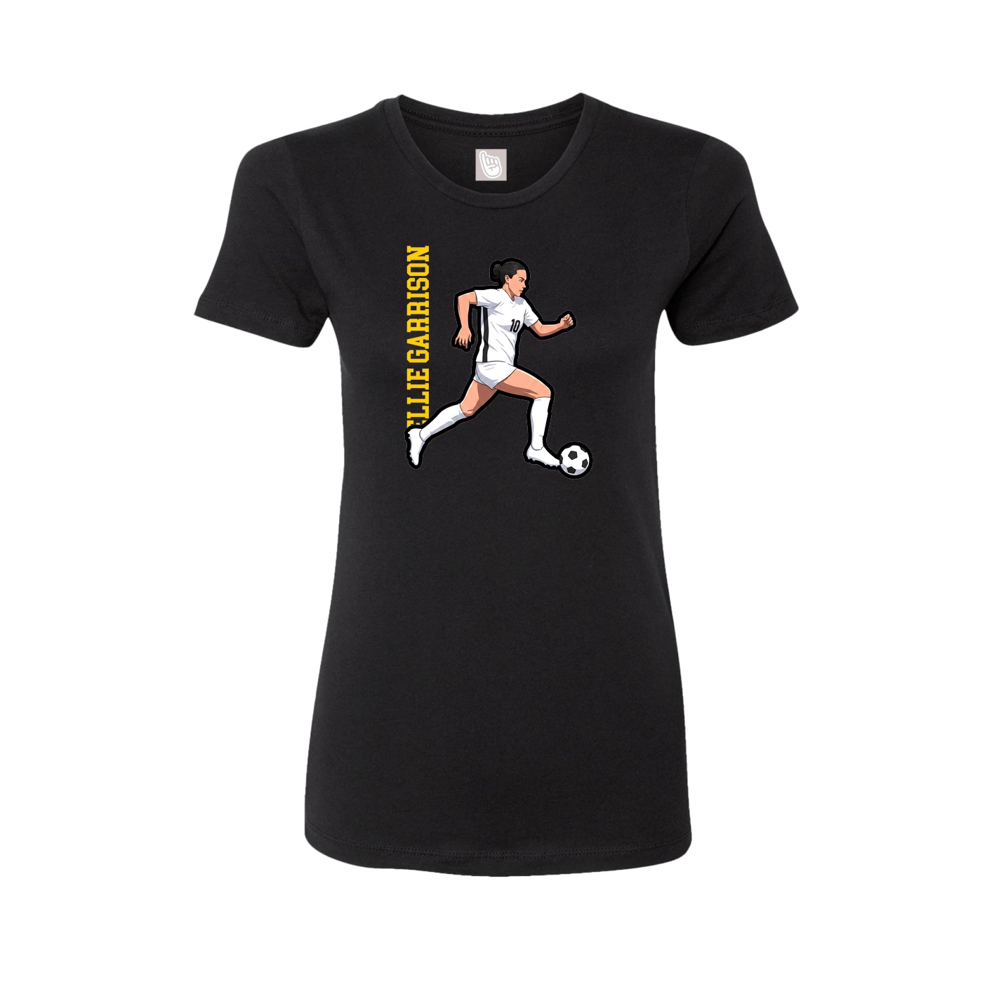 Fitted Women's Tee — Name Vertical in Black