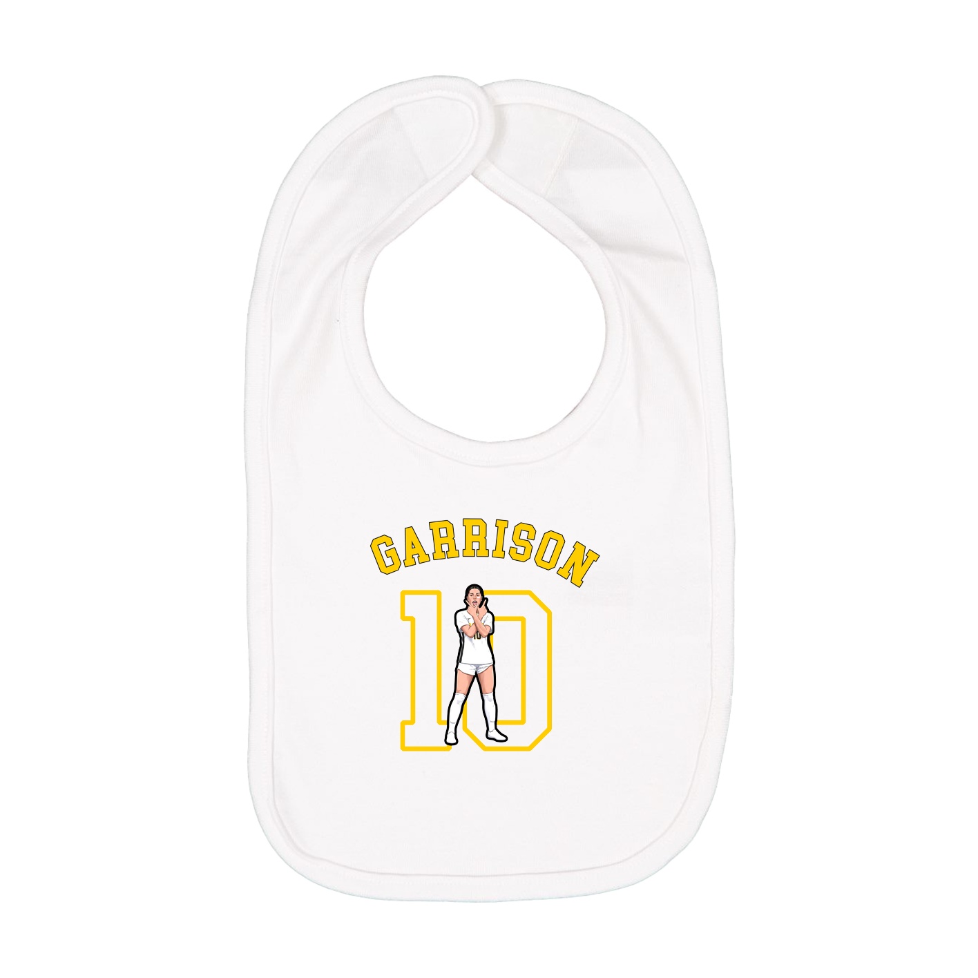 Infant Bib — Shirsey Arch in White