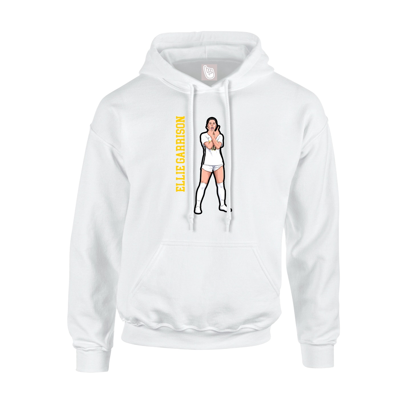 Hoodie — Name Vertical in White