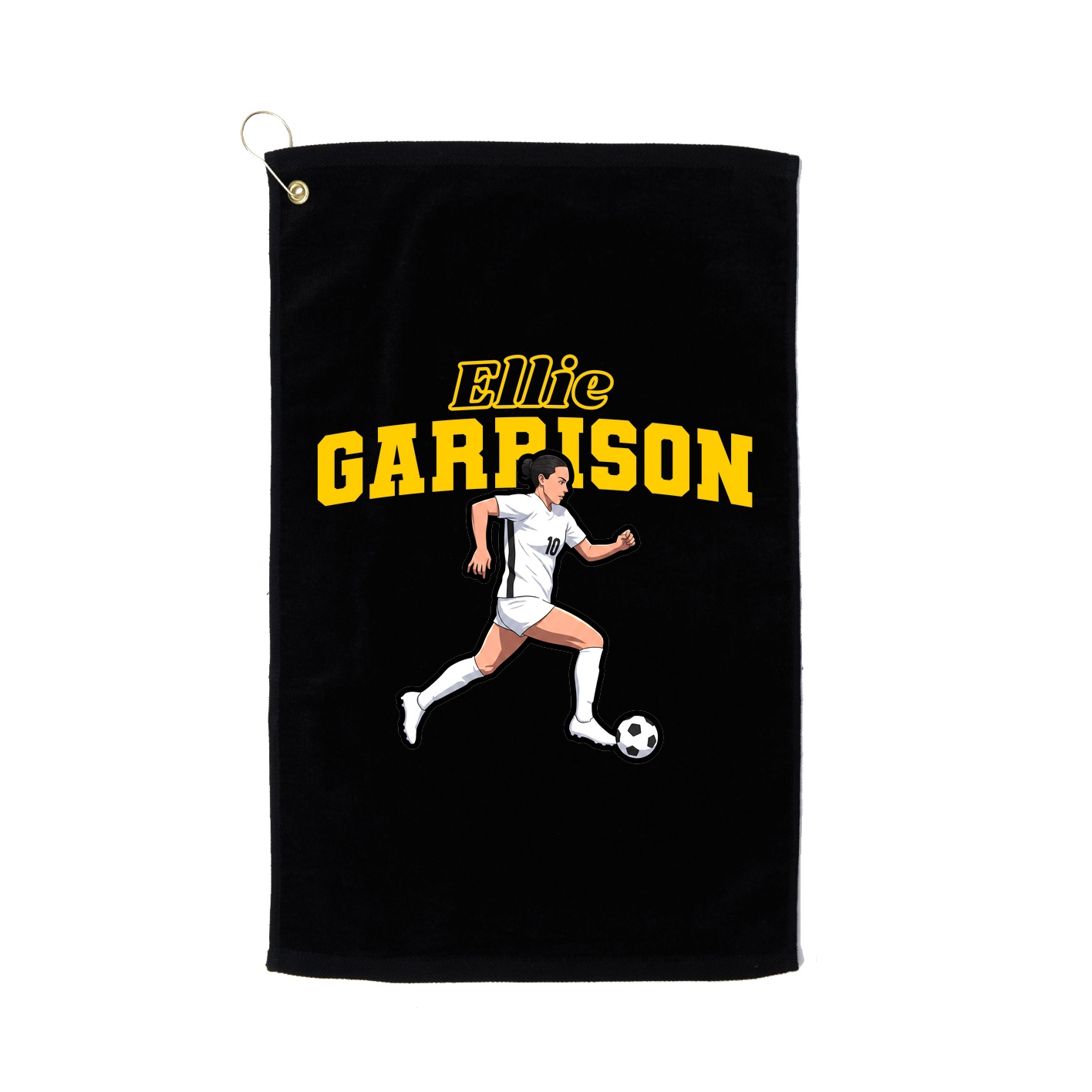 Golf Towel — Name Arch in Black