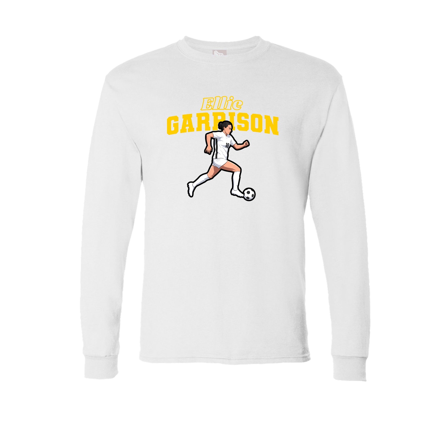 Long Sleeve Tee — Name Arch in White