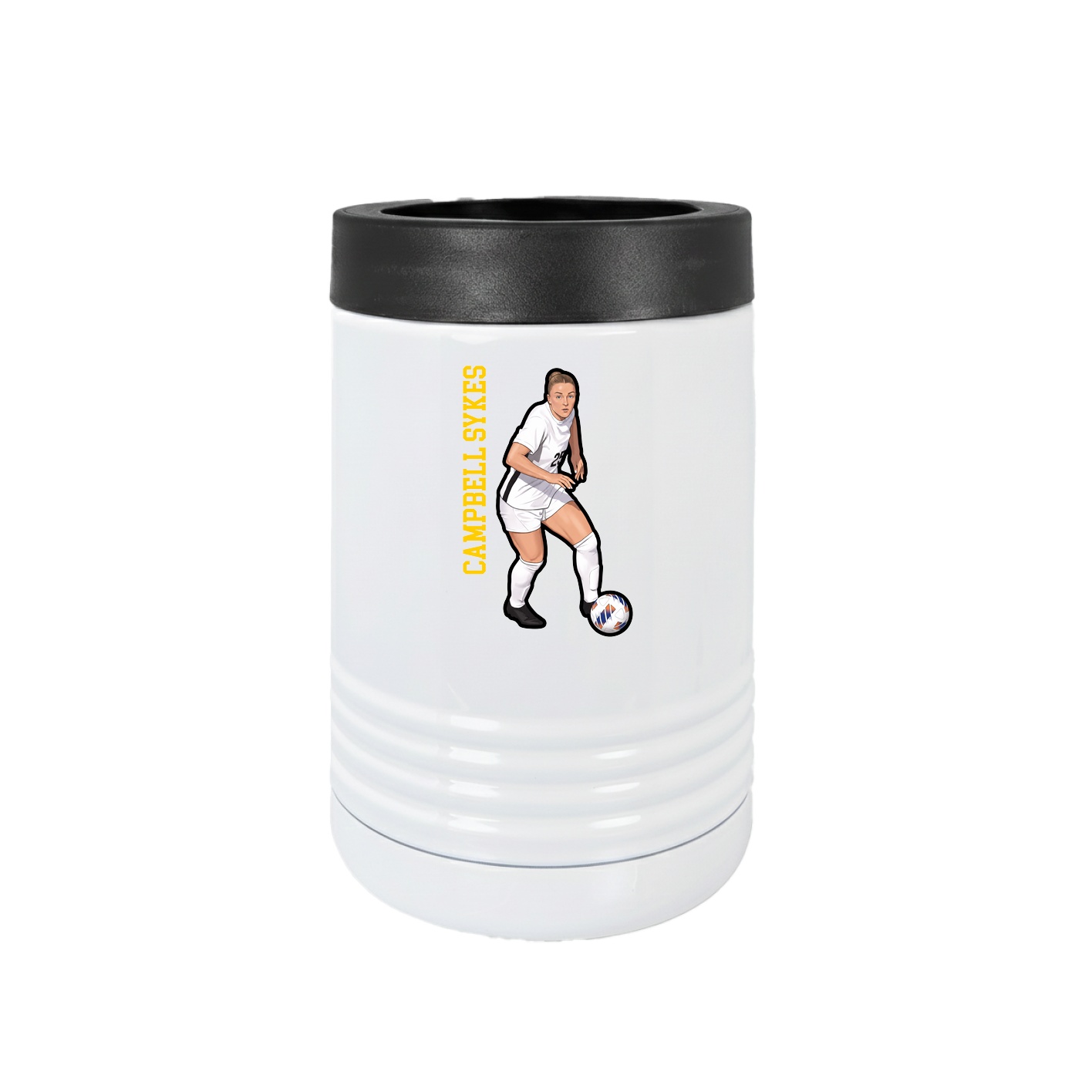Beverage Holder — Name Vertical in White