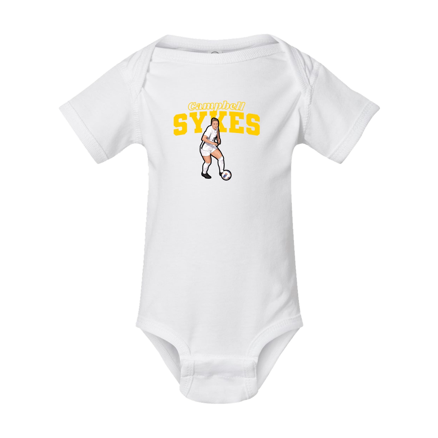 Baby Onesie — Name Arch in White