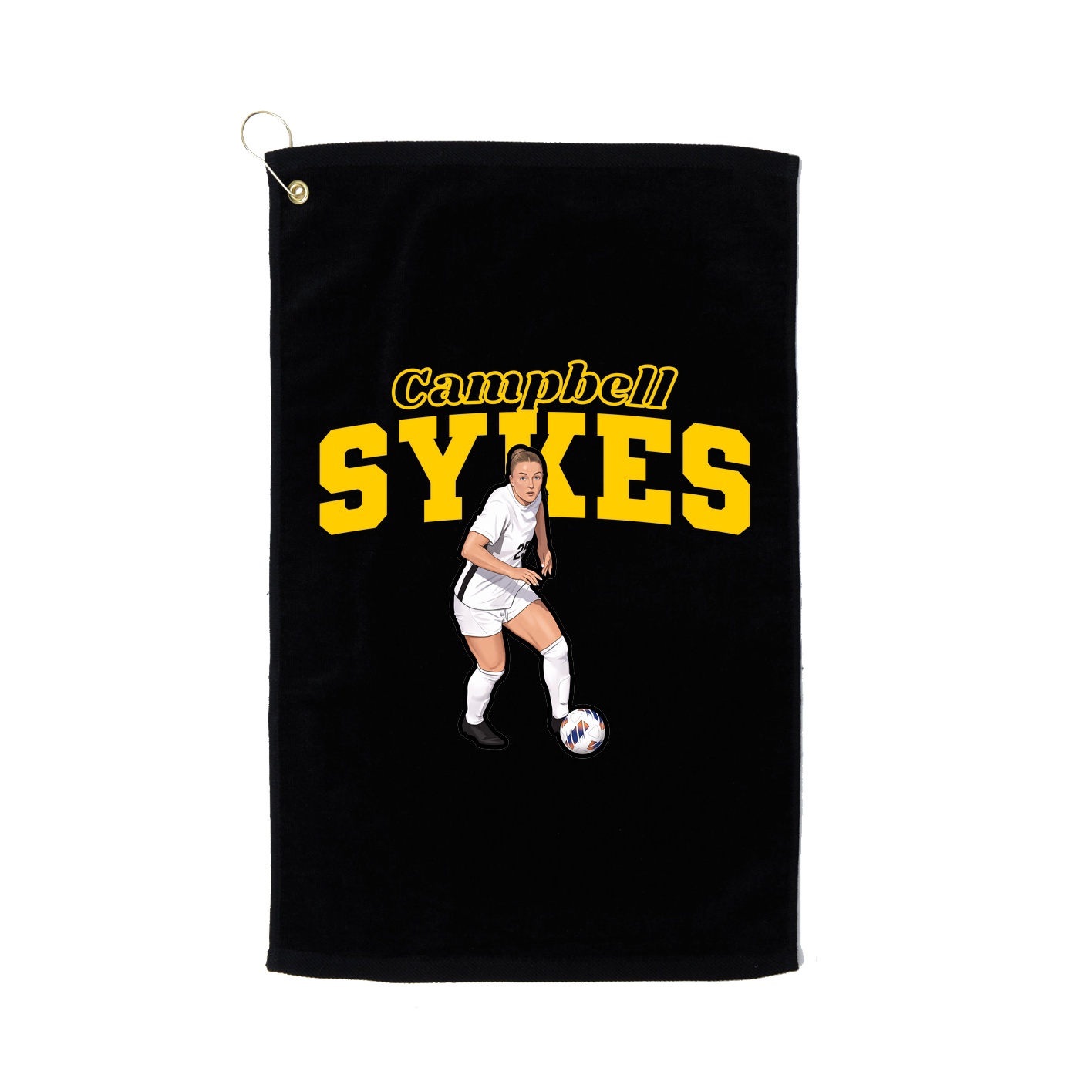 Golf Towel — Name Arch in Black