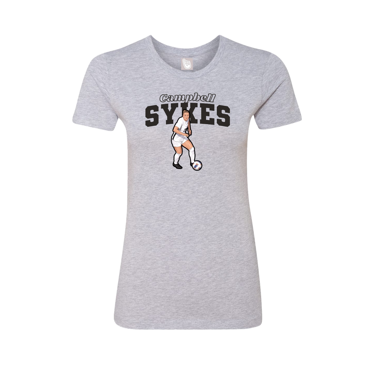 Fitted Women's Tee — Name Arch in Grey