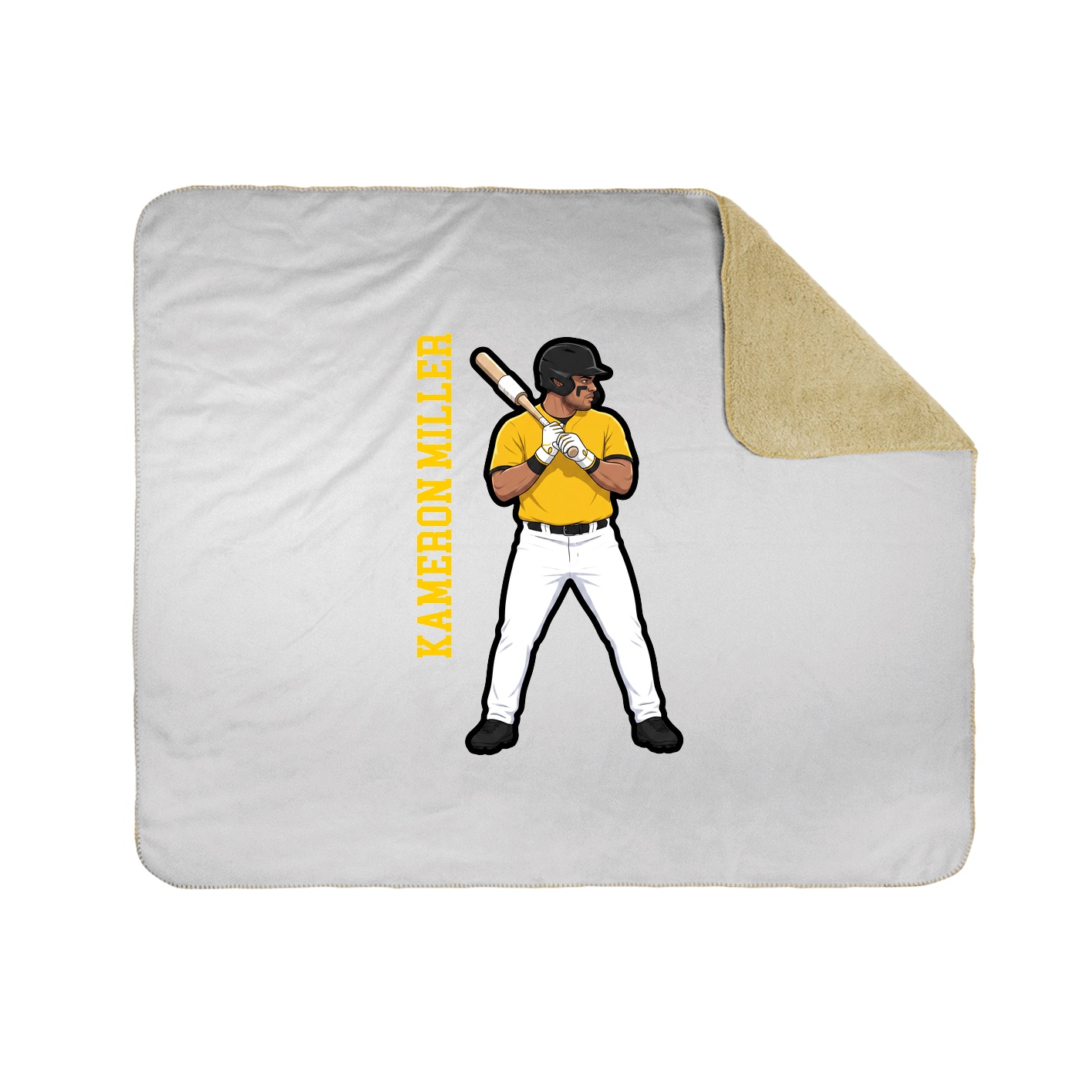 Throw Blanket — Name Vertical in White