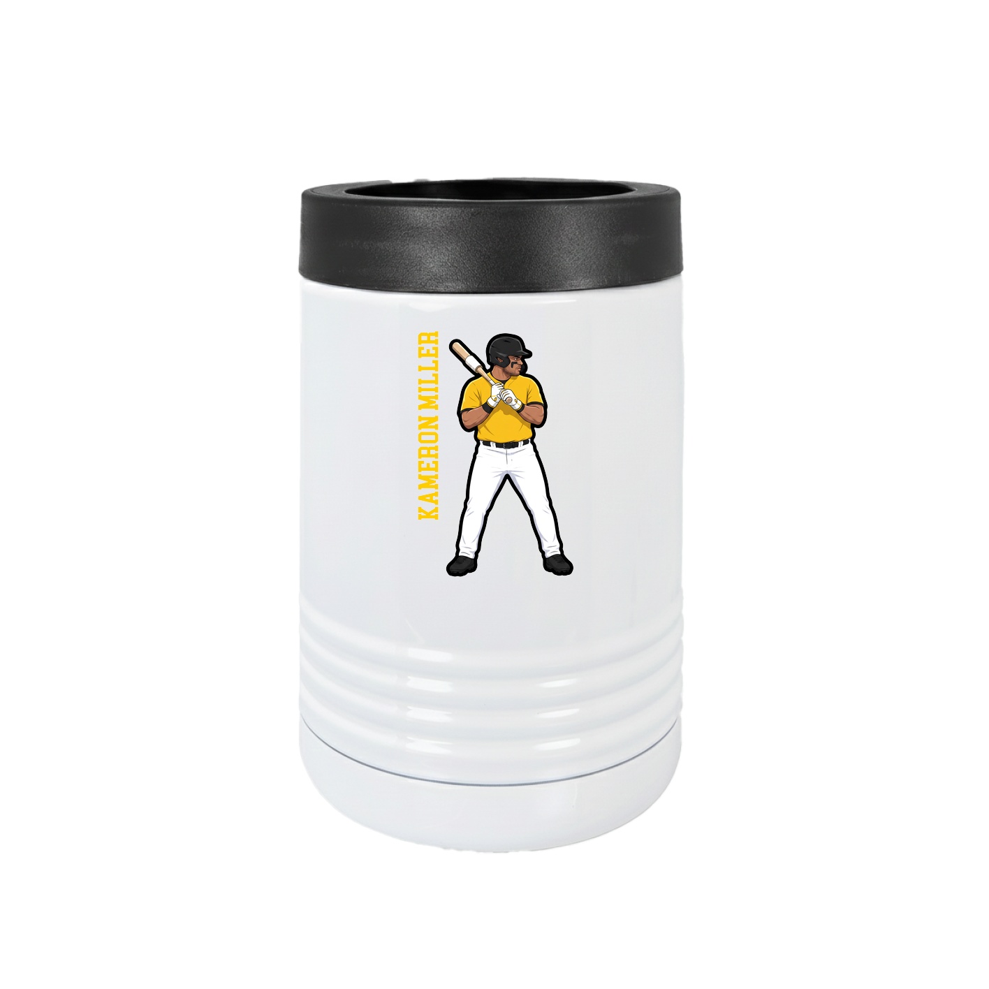 Beverage Holder — Name Vertical in White