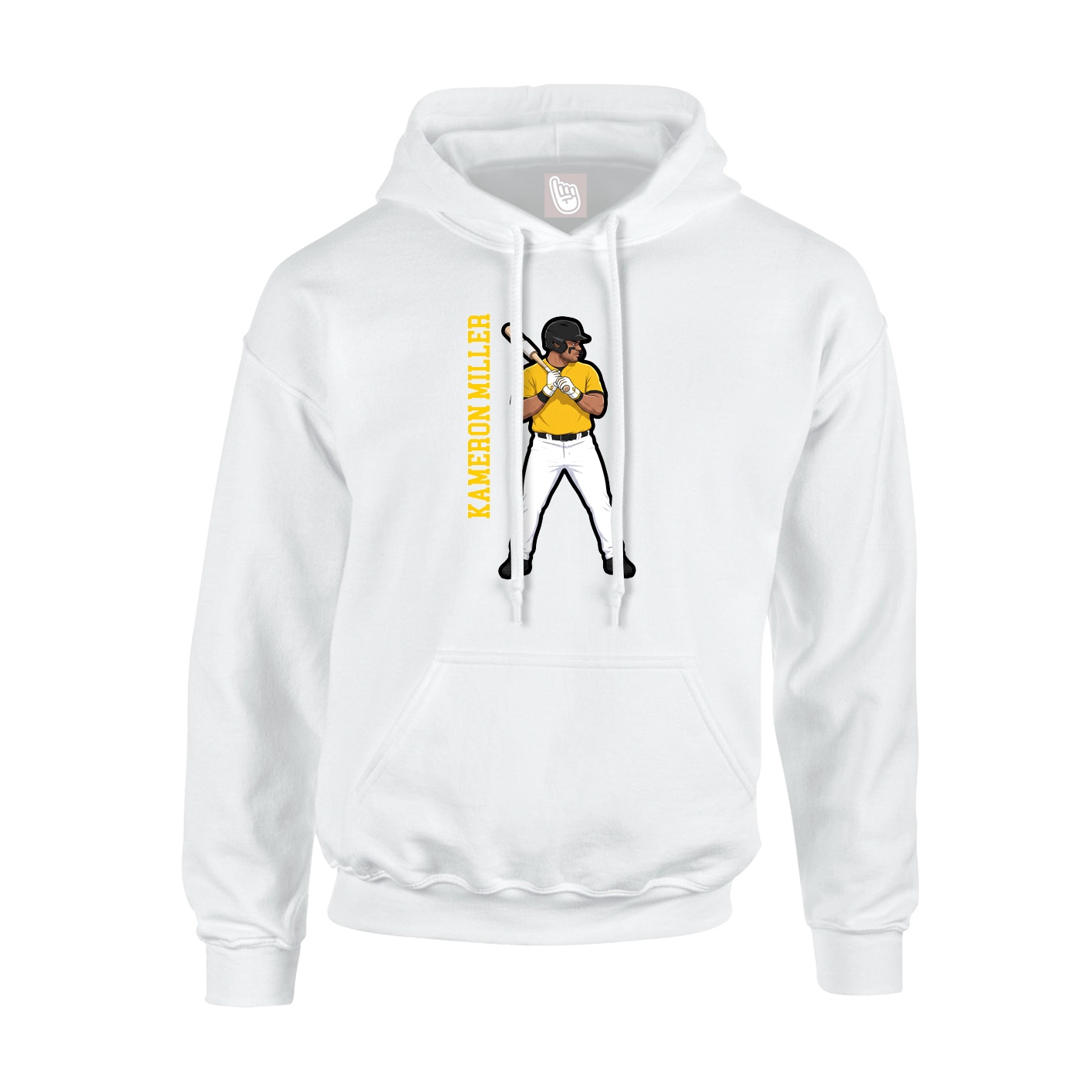 Hoodie — Name Vertical in White