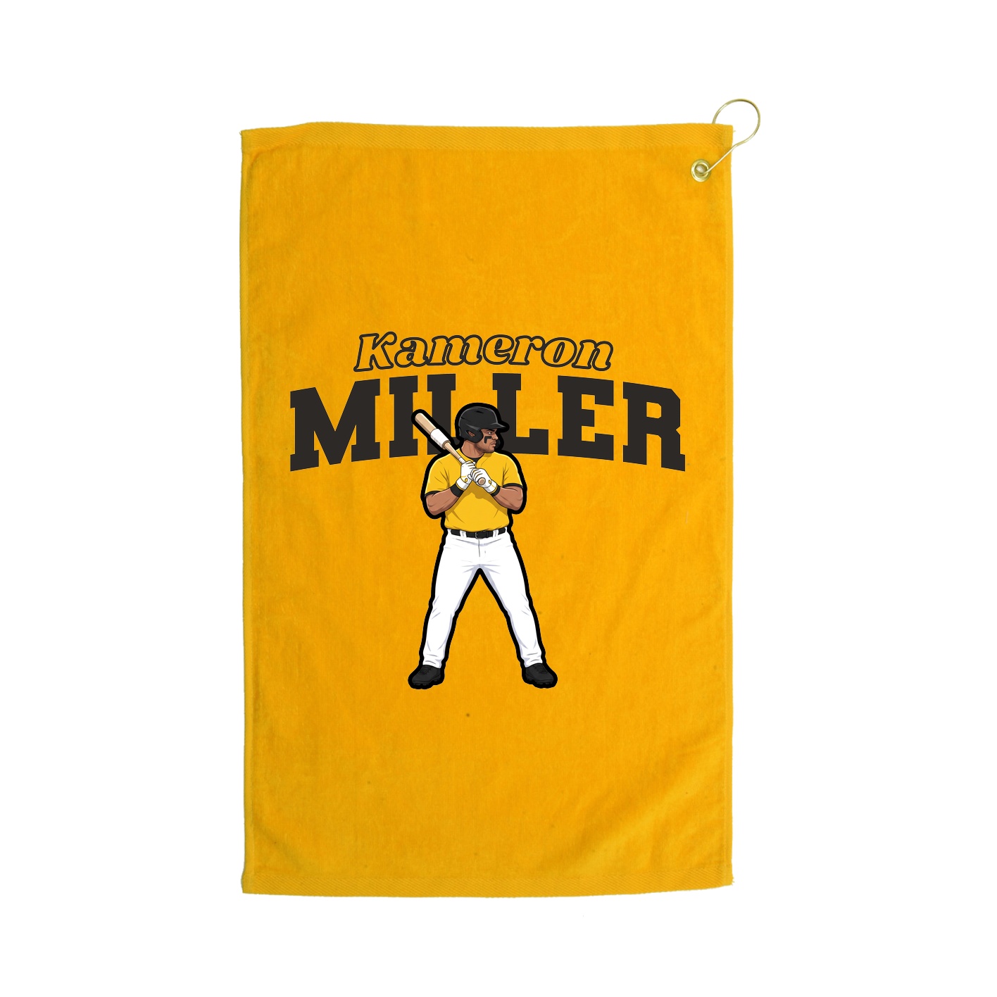 Golf Towel — Name Arch in Gold