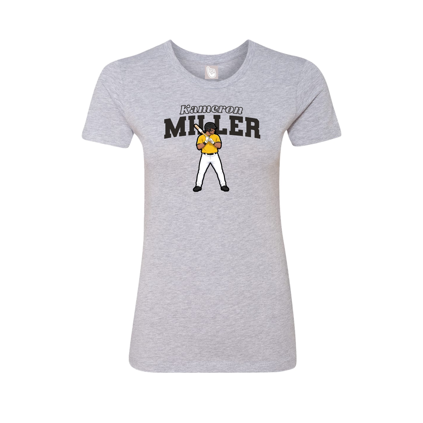 Fitted Women's Tee — Name Arch in Grey