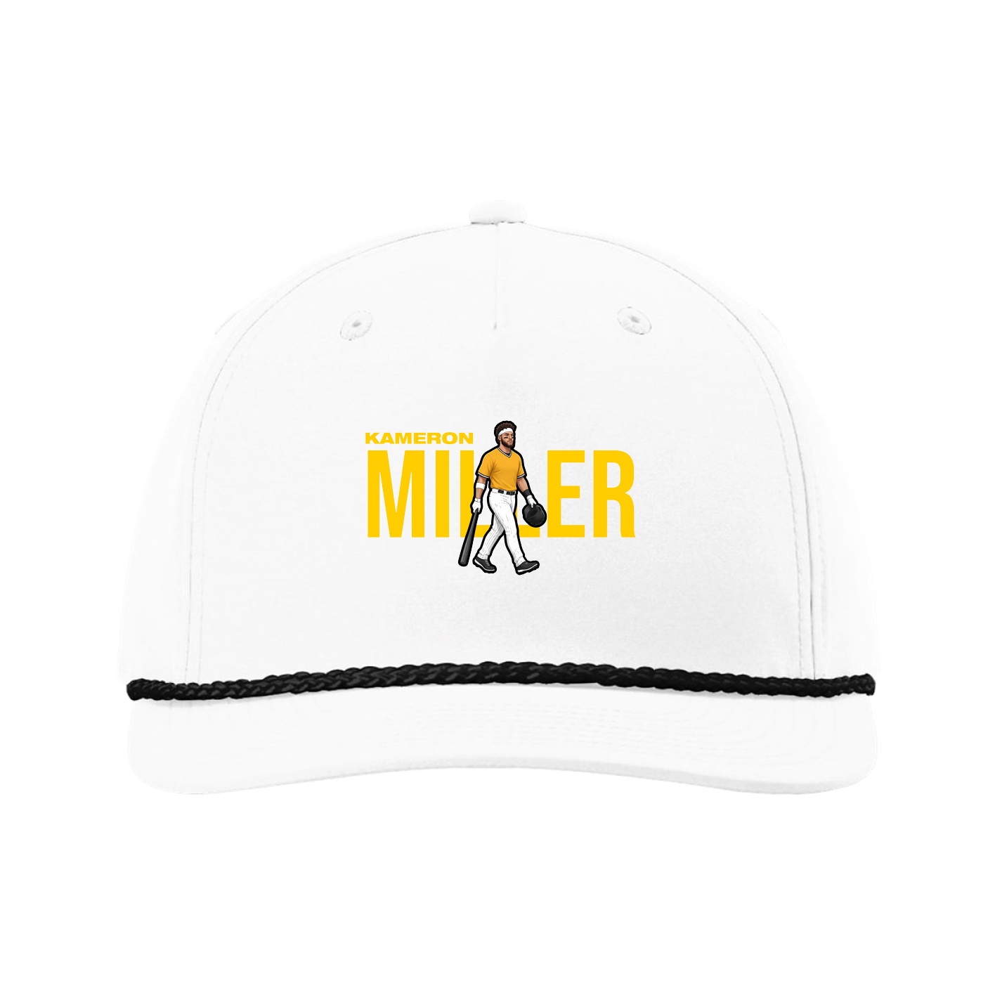 Five-Panel Classic Rope Cap — Player Name in White