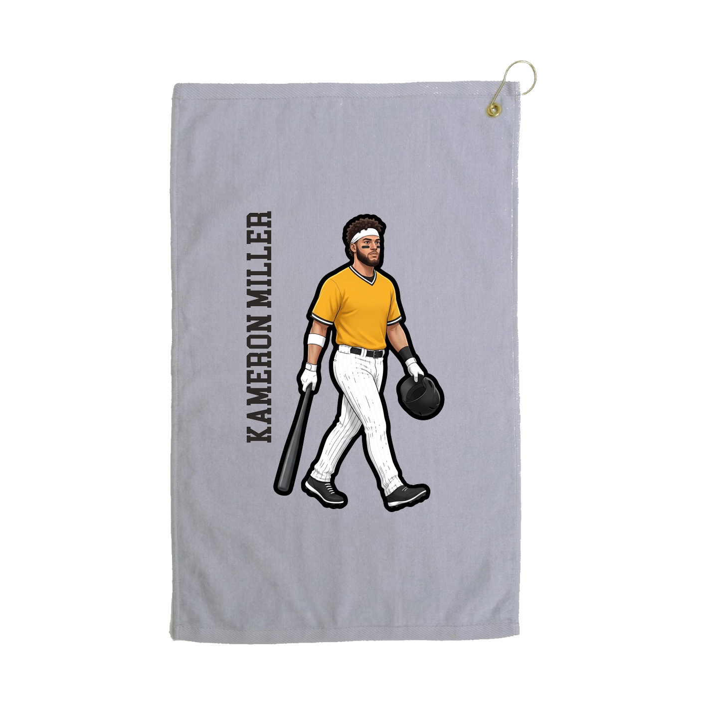 Golf Towel — Name Vertical in Grey