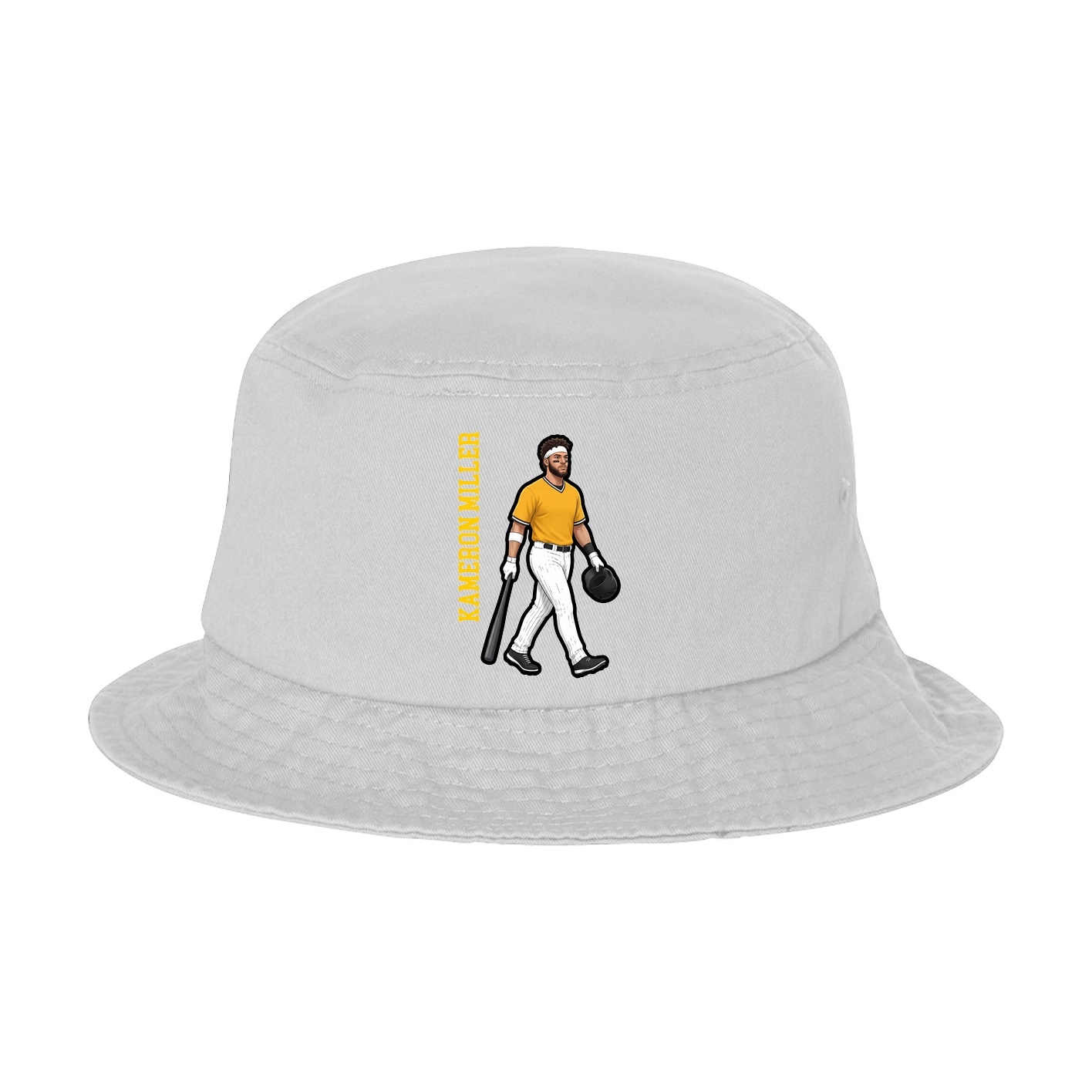 Bucket Cap — Name Vertical in White