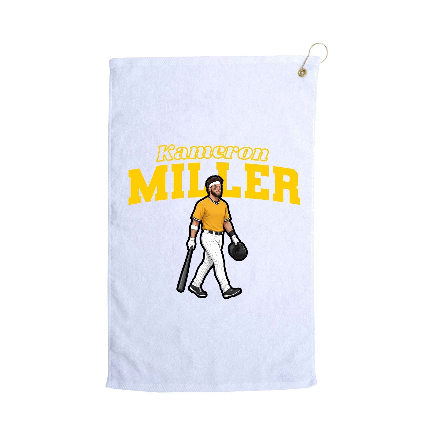 Golf Towel — Name Arch in White