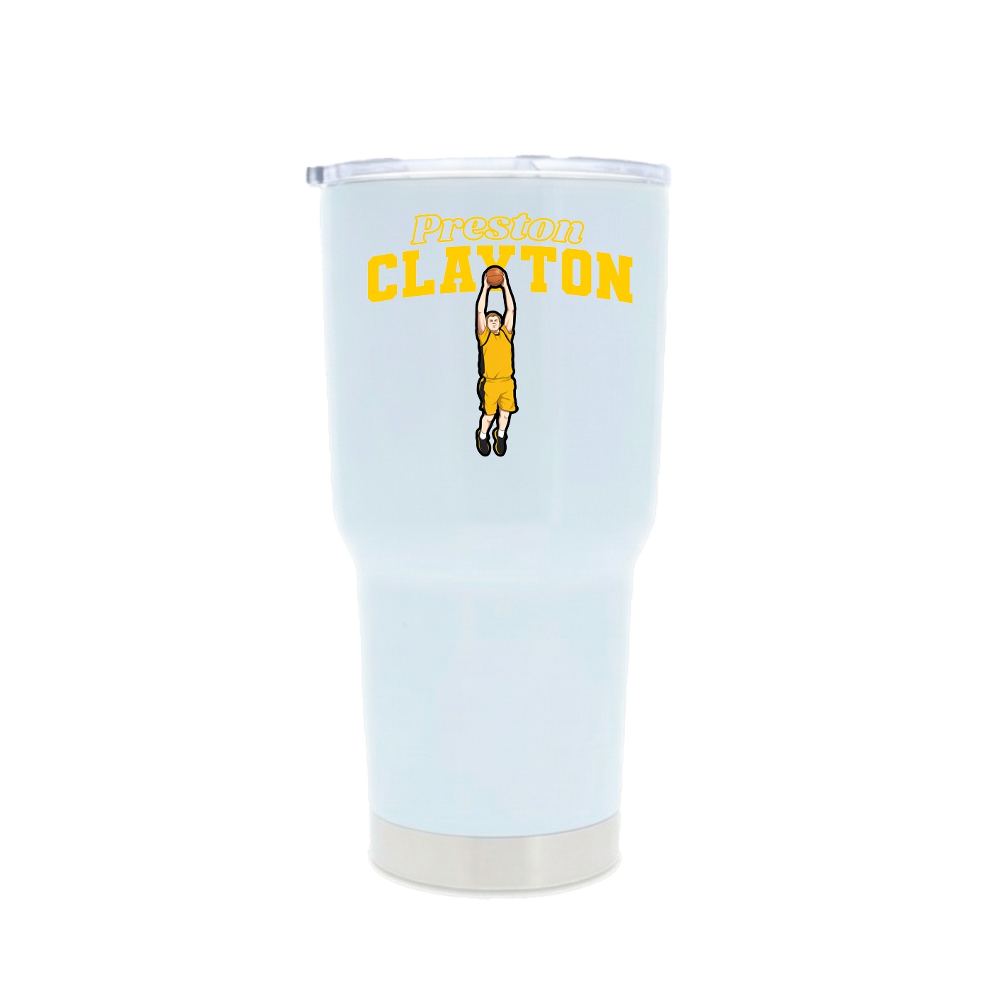 30oz Stainless Steel Tumbler — Name Arch in White